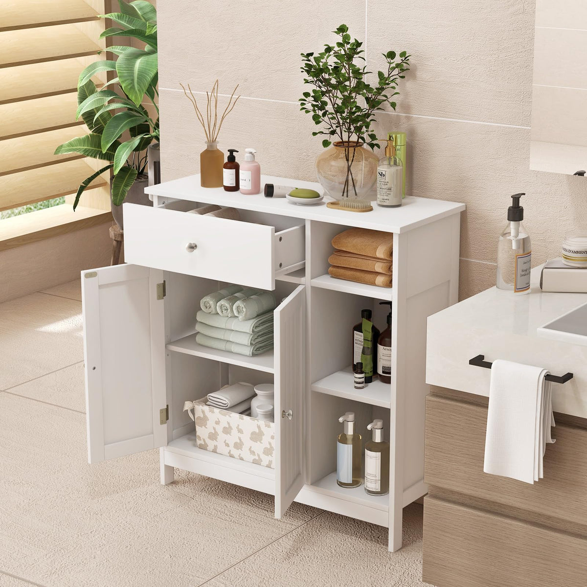 Tangkula Bathroom Storage Cabinet for Living Room Entryway