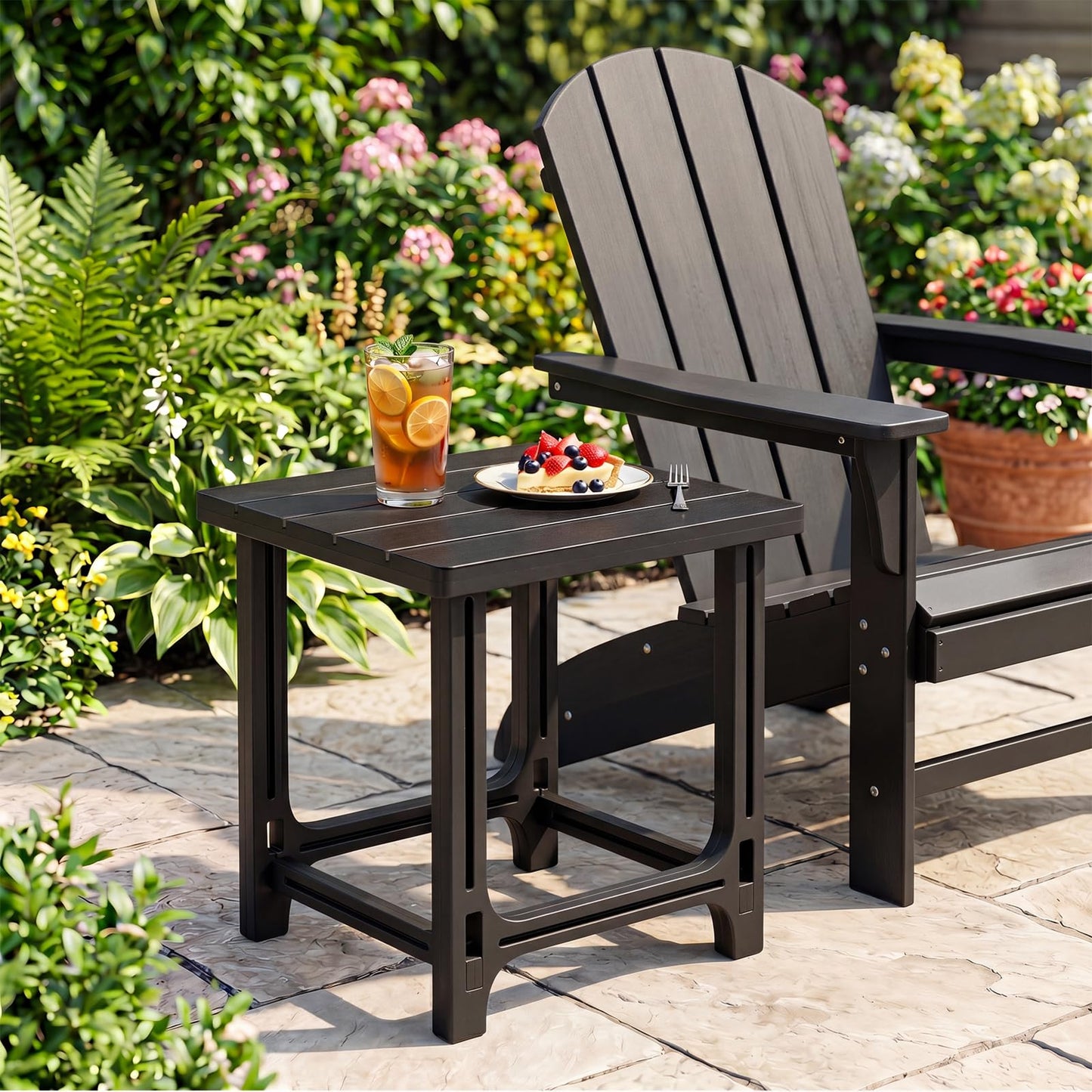 Tangkula Outdoor Adirondack Side Table| 18" Heavy Duty HDPE Patio End Table(1/2)