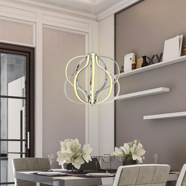 Tangkula Modern LED Chandelier, Dimmable Pendant Light