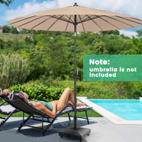 Tangkula Patio Umbrella Base, Heavy-Duty 54 lbs Market Stand w/4 Universal Wheels, 2 Receivers, Square Pole Stand