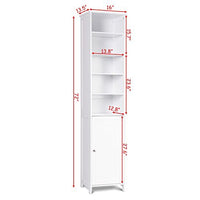 Tangkula 72" Bathroom Tall Storage Cabinet with Adjustable Shelves & Cupboard