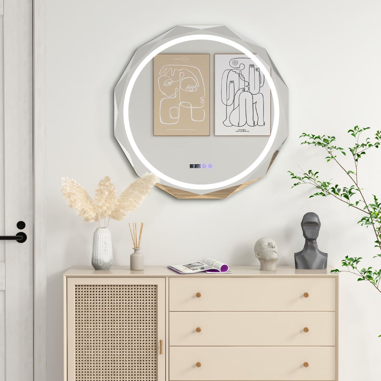 Miroir de salle de bain LED anti-buée Tangkula