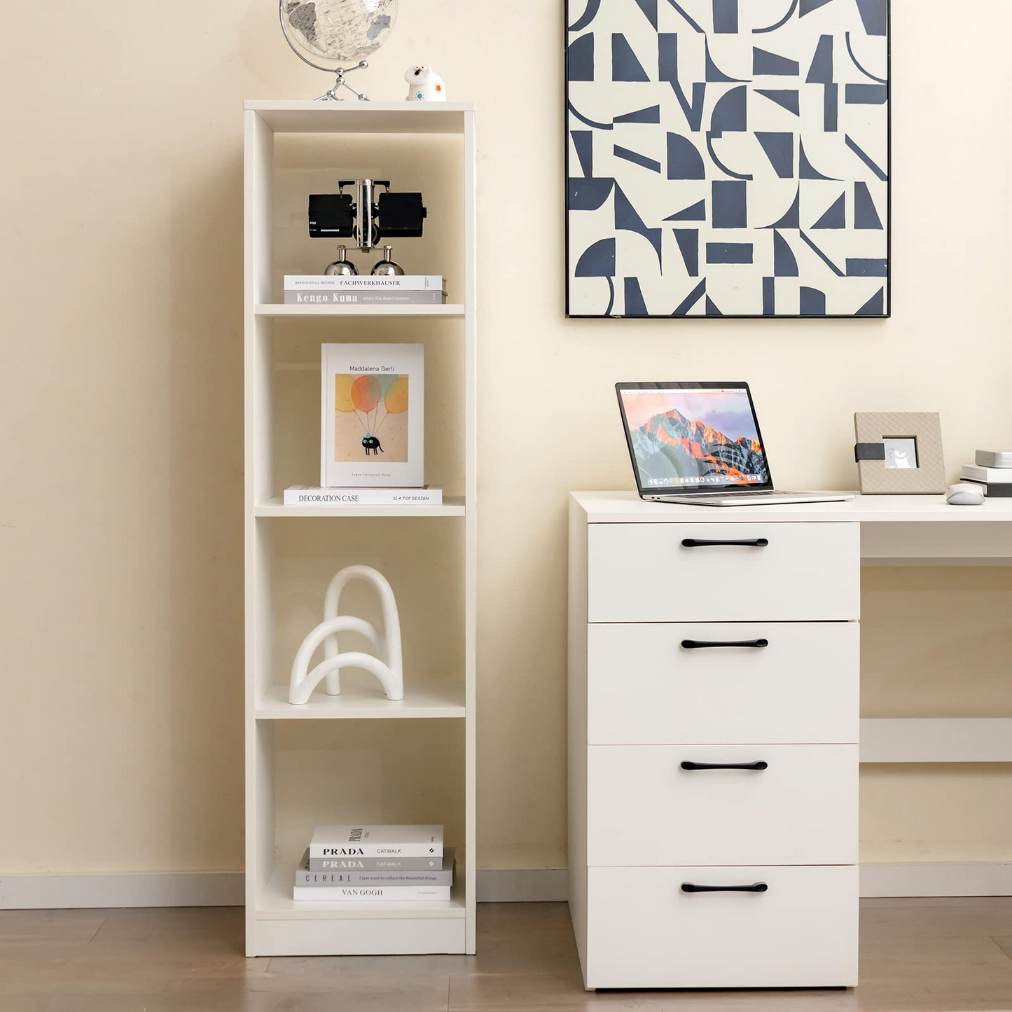 Tangkula 4 Cube Bookshelf, Freestanding 5 Tier Open Bookcase