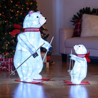 Tangkula 2-Piece Lighted Polar Bear Christmas Decorations