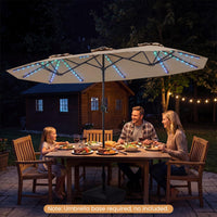 Tangkula 13 Ft Solar Patio Umbrella with Multi-Colored Flowing LED Lights
