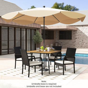Ensemble de salle à manger Tangkula 5 pièces en rotin PE pour patio, table et chaises de salle à manger d'extérieur avec coussins