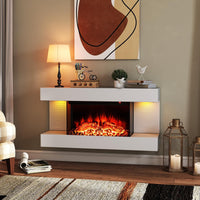 Tangkula 32" Fireplace Mantel with 18 Inches 3-Sided Fire Place