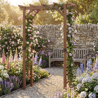Tangkula 85" Wood Garden Arch Trellis for Climbing Plants