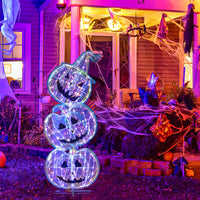 Tangkula 3.4 FT Halloween Lighted Stacked Pumpkins