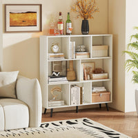 Tangkula 8-Cube Bookcase with 5 Tapered Metal Legs & 2 Anti-Tip Kit