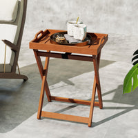 Tangkula Outdoor Wood Tray Table