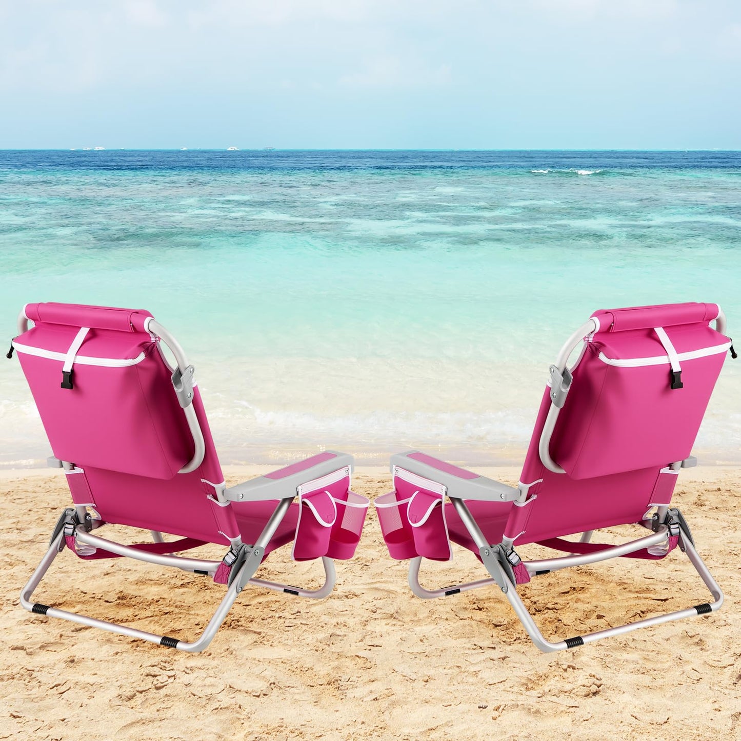Tangkula Set of 2 Backpack Beach Chair