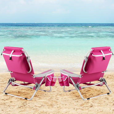 Tangkula Set of 2 Backpack Beach Chair