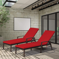 Tangkula Set of 2 Patio Furniture Outdoor Rattan Wicker Lounge Chair Set