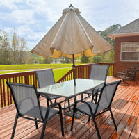 Tangkula 4 Pieces Patio Dining Chairs, Outdoor Stackable All Weather Heavy Duty Dining Chairs Set with Armrests
