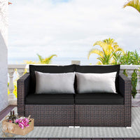Wicker Loveseat 2 Piece - Tangkula