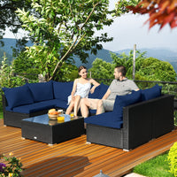 Tangkula 7 Piece Patio Furniture Set with Pillows and Cushions