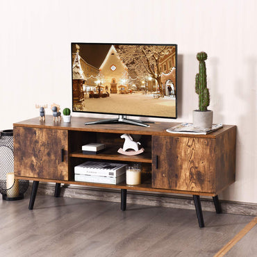 Tangkula Retro TV Stand for TVs up to 55 Inches
