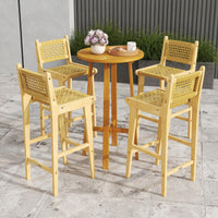 Tangkula Patio Teak Wood Bar Stools（1/2/4）