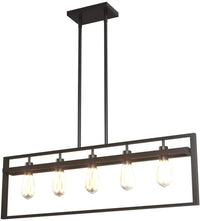 Tangkula 5-Light Island Lighting, Modern Style Domestic Linear Pendant Light Fixture