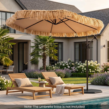 Tangkula 10 FT Tiki Patio Umbrella with Crank Handle