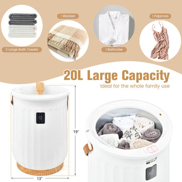 Tangkula Towel Warmer Bucket 20L Towel Warmer w/LED Display