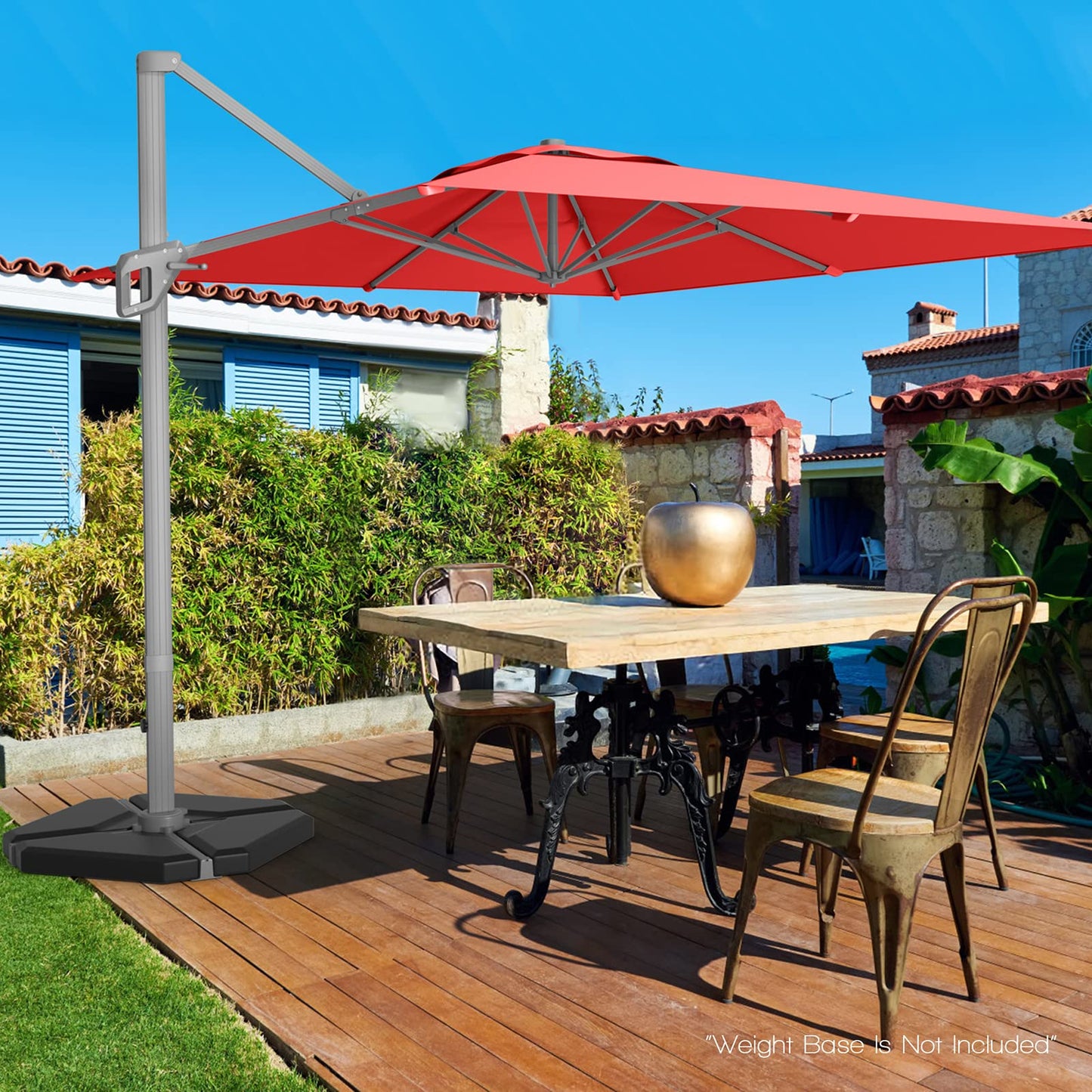 Tangkula 10x13ft Patio Offset Rectangular Umbrella