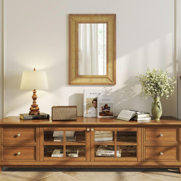 Miroir mural en rotin Tangkula (36"L x 24"l)