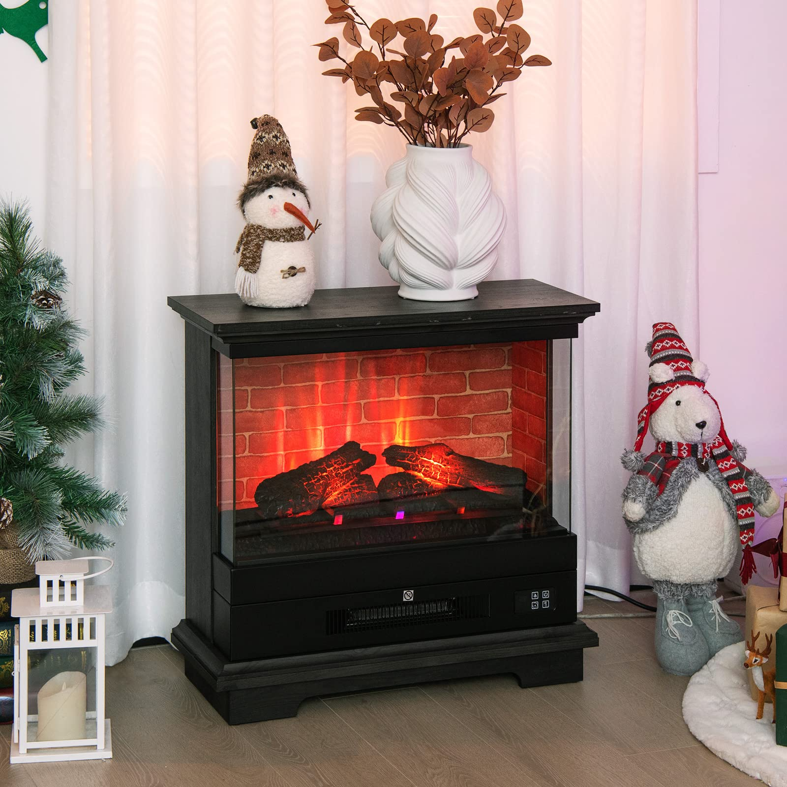 27 Inch Freestanding Fireplace - Tangkula