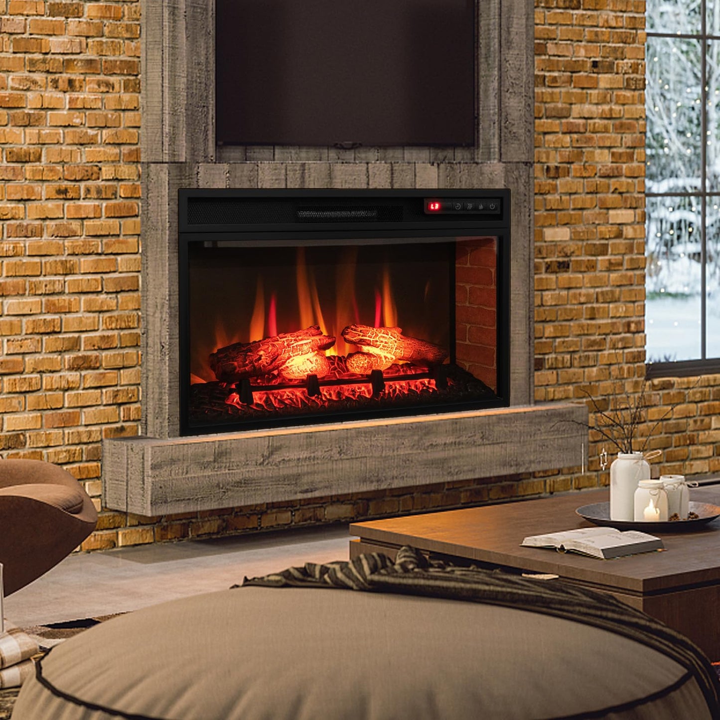 Tangkula 26 Inch 1500W Infrared Quartz Electric Fireplace Insert
