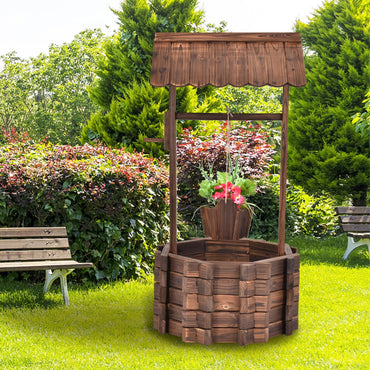 Tangkula Outdoor Wishing Well Planter (22" x 22" x 45")
