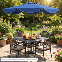 Parasol de terrasse Tangkula 2,7 m, parasol d'extérieur avec manivelle, inclinaison par bouton-poussoir, parasol de plage à 2 niveaux avec toile de protection solaire
