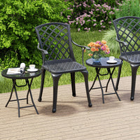 Table d'appoint pliante ronde Tangkula avec plateau en verre trempé et cadre en métal
