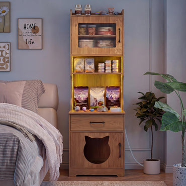 Tangkula 60" Tall Cat Litter Box Enclosure