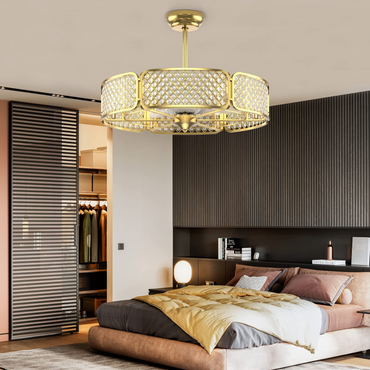 Tangkula Caged Ceiling Fan with Light