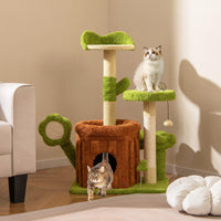 Arbre à chat esthétique Tangkula de 91 cm avec poteaux et planche à griffer en sisal