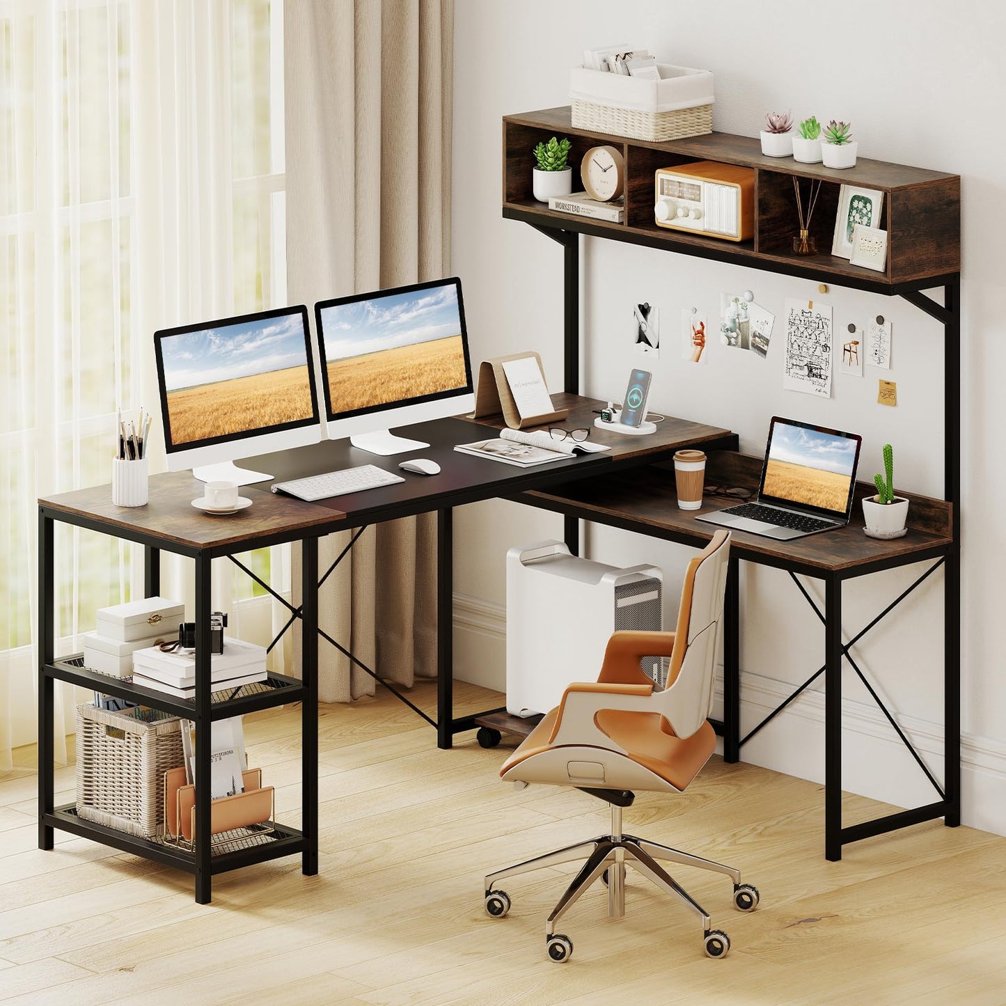 Tangkula 62" Reversible L-Shaped Computer Desk