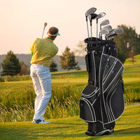 Tangkula Golf Stand Bag with 6 Way Top Dividers
