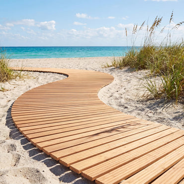 Tangkula 7/8 FT Wooden Garden Pathway