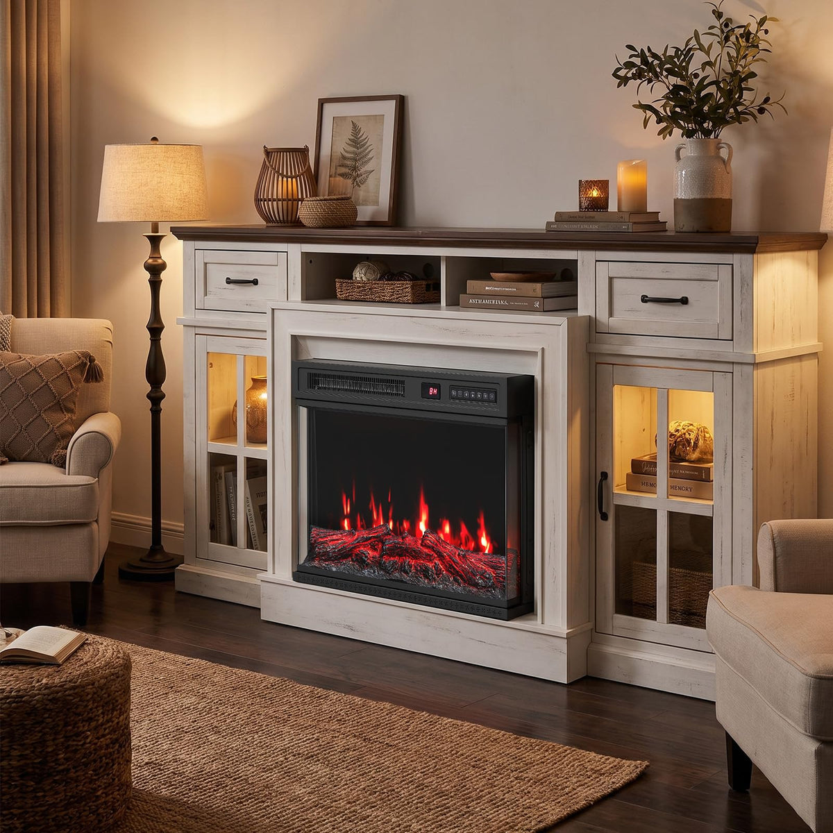 Tangkula 24/40/50/60 Inch 3-Sided Electric Fireplace with Remote