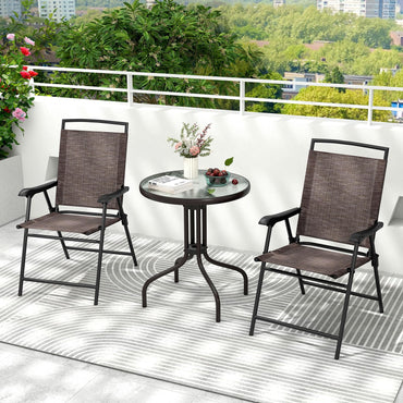 Tangkula 3 Piece Outdoor Bistro Set（Simple Backrest）