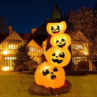 7 Ft Halloween Inflatable Stacked Pumpkins with Build-in LED Lights & Blower