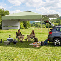 Tangkula 10x17 Ft Pop Up Canopy with Center Lock & 2 Adjustable Awnings
