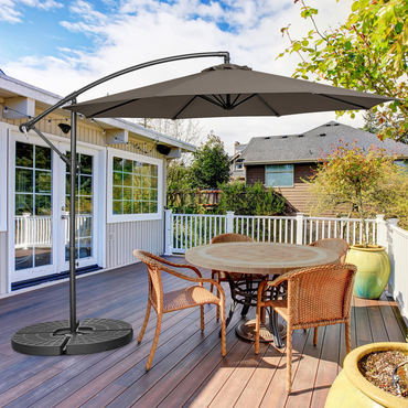 Tangkula 10 FT Patio Offset Umbrella with 8 Ribs, Outdoor Cantilever Umbrella with Cross Base and Crank