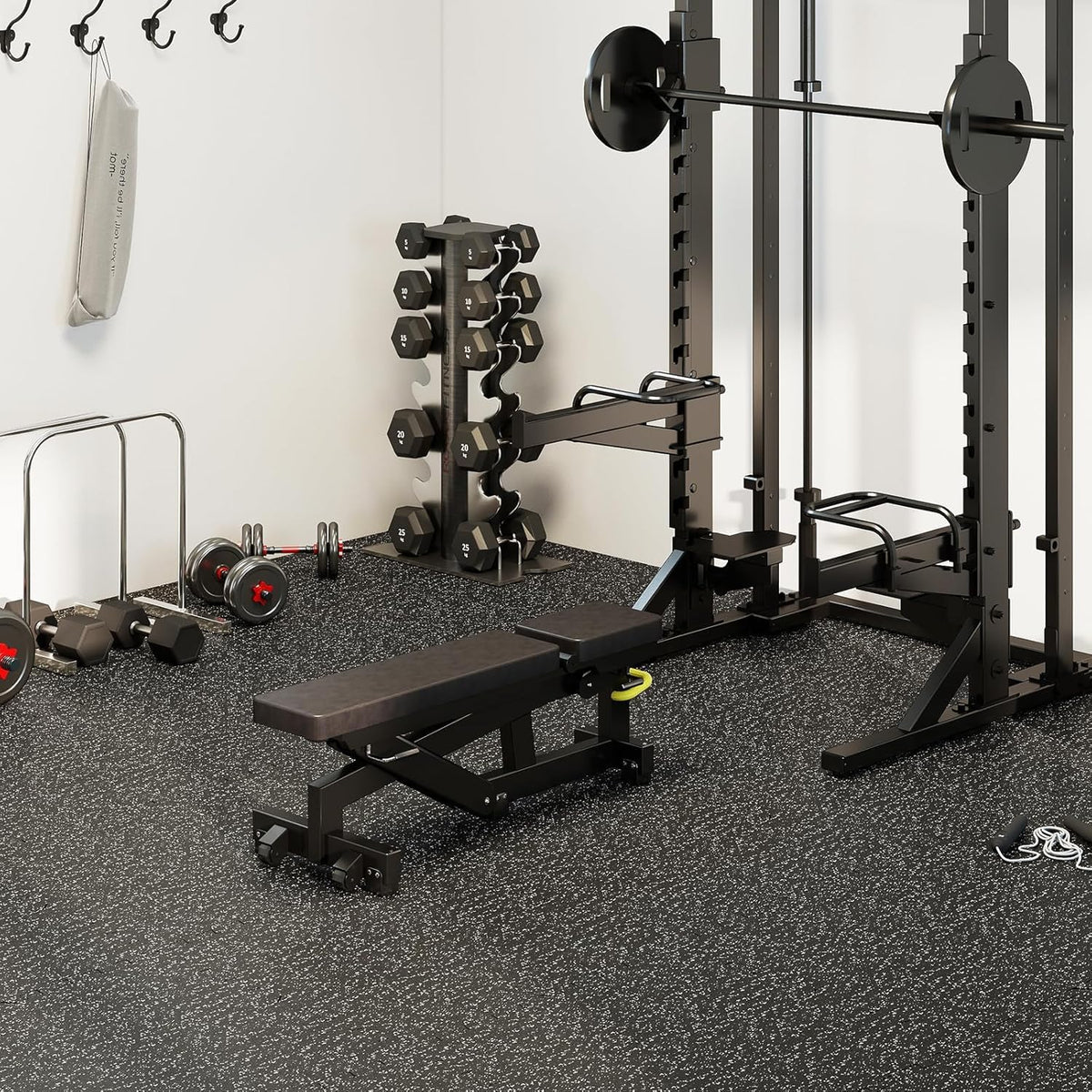 Tangkula Exercise Equipment Mats (Black/Gray Speckled,0.4/0.5”-12/18 Pack)