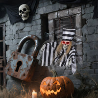 Décoration d'Halloween animée Tangkula, prisonnier crâne suspendu de 45 cm