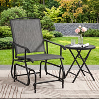 Tangkula Outdoor Glider Chair with Metal Frame & Armrests (1/2)