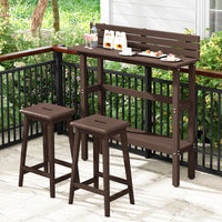 Tangkula Outdoor Bar Table, 48 Inch Patio Pub Height Table with Storage Shelf & Adjustable Foot Pads