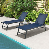 Tangkula 3 Piece Patio Chaise Lounge Set with Coffee Table