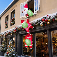 Tangkula 9.2 FT Christmas Inflatable Lighted 3 Hanging Climbing Santa Claus